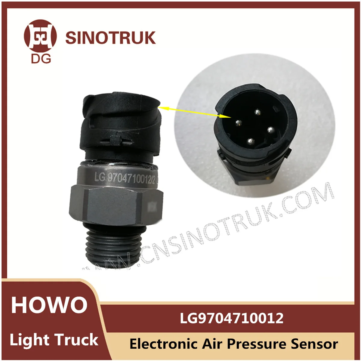 

Электронный датчик давления воздуха LG9704710012 для Sinotruk Howo светильник, индукционный 4 вилки для грузовиков