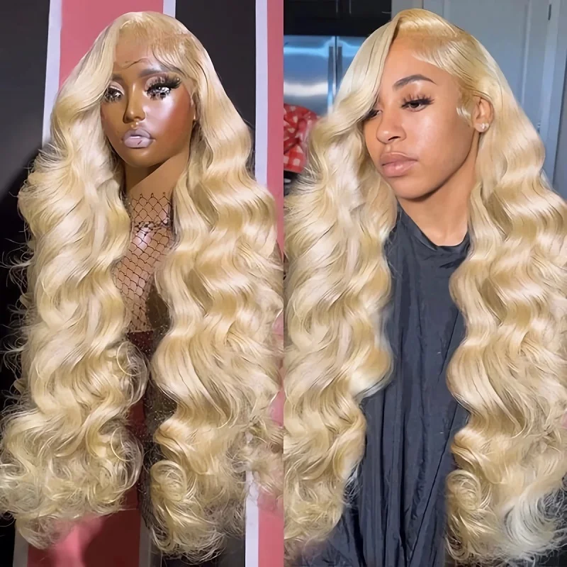 

Brazilian 613 Blonde 13x4 13x6 HD Transparent Lace Front Wig Human Hair 200% Density Body Wave Frontal Wigs Glueless Colored Wig