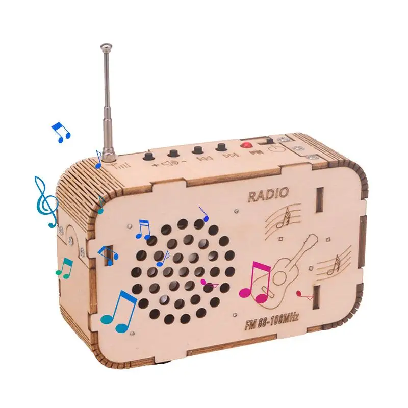 

Комплект FM-радиоприемника деревянный FM-радиоприемник электронный Обучающий набор для взрослых и детей Портативный FM-радиоприемник «сделай сам» воспроизведение аудио создание радионабора