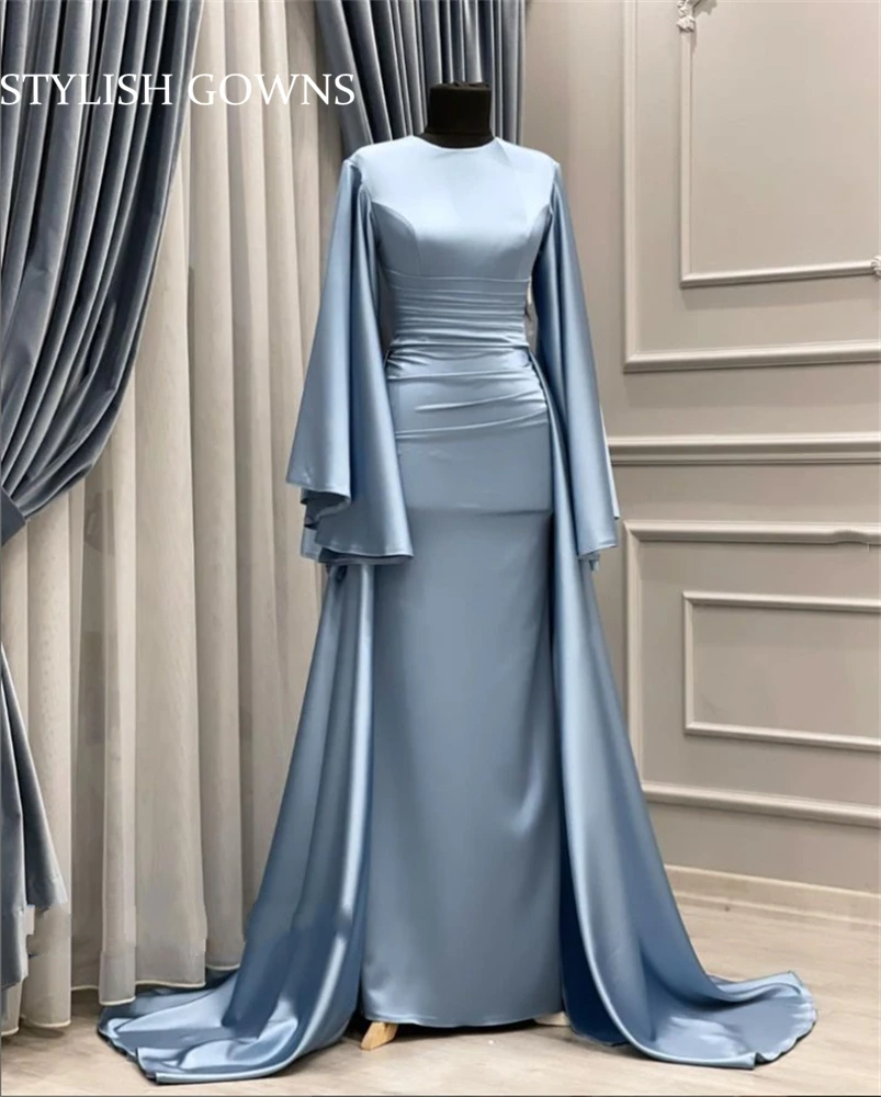 Muslim Blue High Neck Evening Dress Long Sleeve Pleats 2023 Wedding Occasion Gowns Birthday Party Gown vestidos de ocasión Dubai
Muslim Blue High Neck Evening Dress Long Sleeve Pleats 2023 Wedding Occasion Gowns Birthday Party Gown vestidos de ocasión Dubai