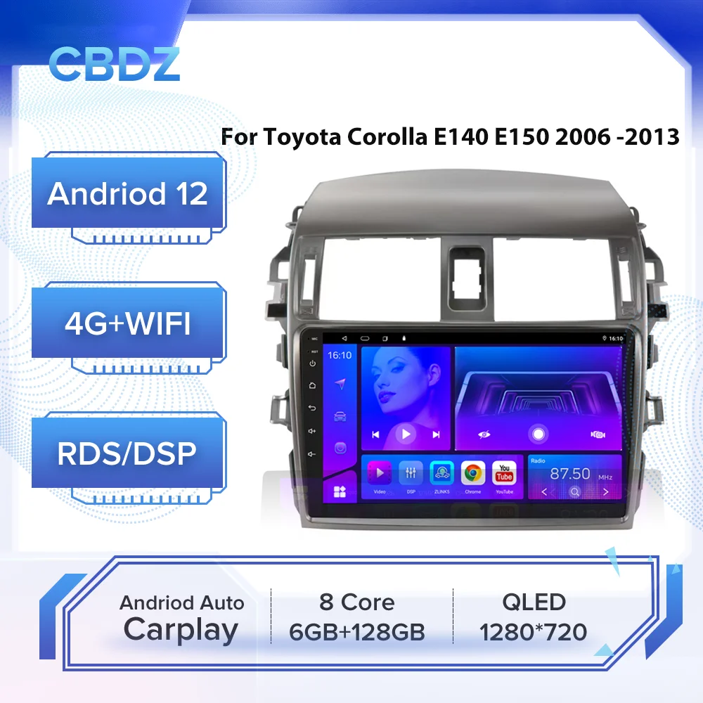 Car Radio for Toyota Corolla E140 E150 2006 -2013 Android Auto 4G WIFI Carplay GPS Navigation No DVD Player
Car Radio for Toyota Corolla E140 E150 2006 -2013 Android Auto 4G WIFI Carplay GPS Navigation No DVD Player