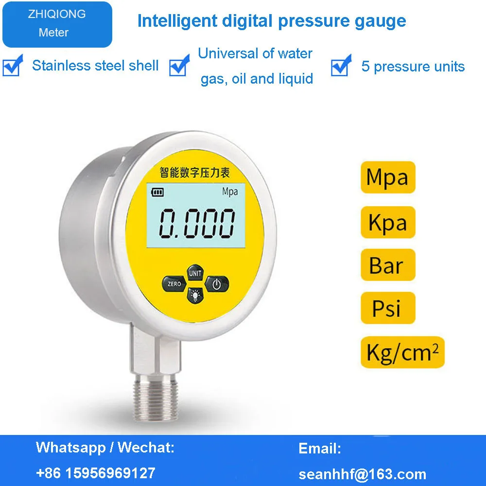 Stainless steel 80mm Digital Pressure Automatic Electronic Pressure Gauge Switch Water or Air Manometer Default M20*1.5
Stainless steel 80mm Digital Pressure Automatic Electronic Pressure Gauge Switch Water or Air Manometer Default M20*1.5