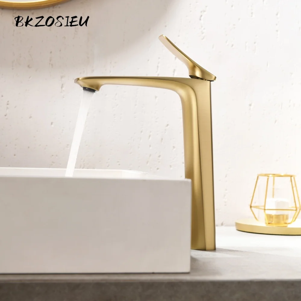 

BKZOSIEU Bathroom Faucets High Basin Mixer Sink Tall Faucet Washbasin Taps Water Tap Hot Cold Tapware Crane Brass Black White