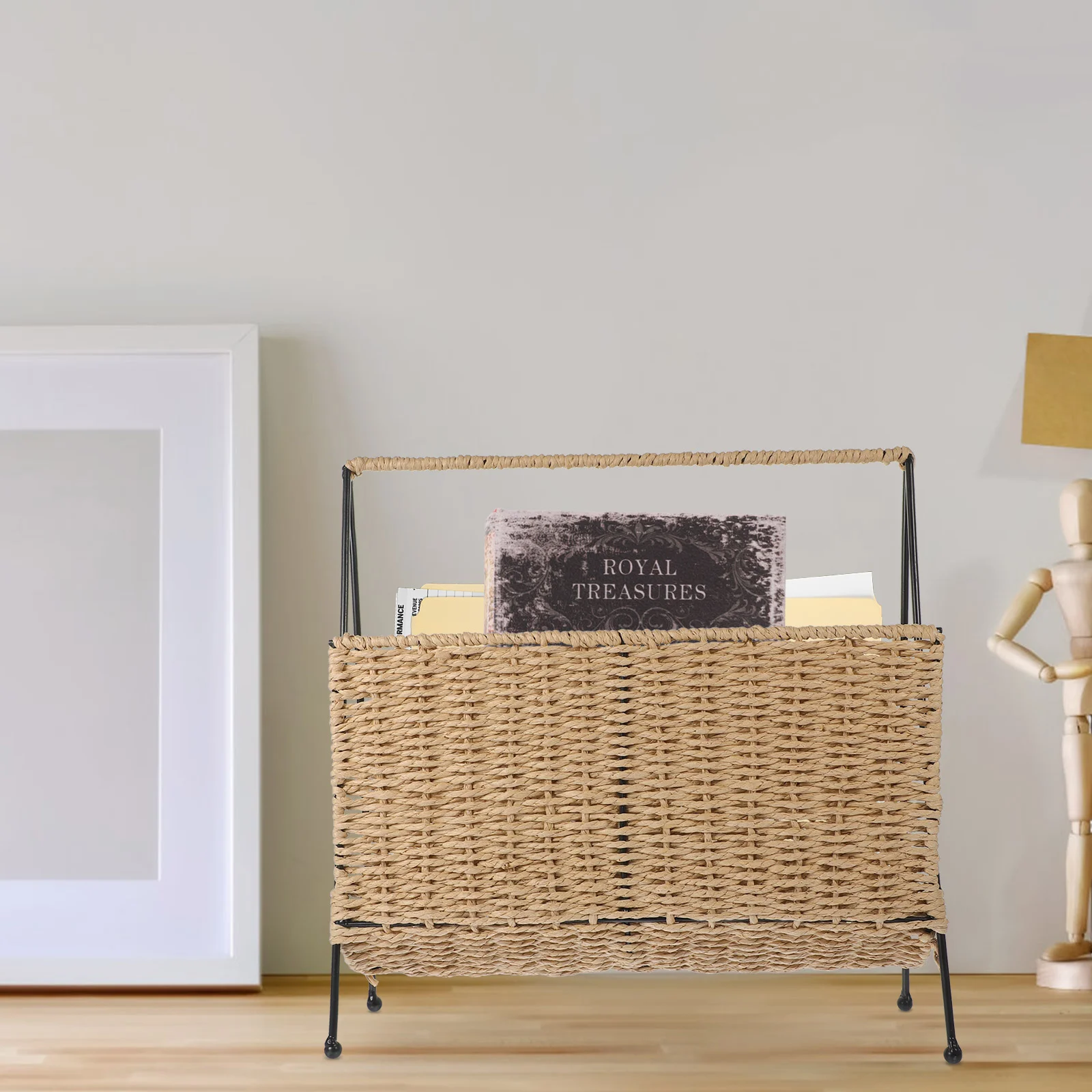 Woven Magazine Rack Magazine Storage Holder Paper Rope Magazine Basket Boho Towel Storage Basket Display Stand Vinyl Record 
Woven Magazine Rack Magazine Storage Holder Paper Rope Magazine Basket Boho Towel Storage Basket Display Stand Vinyl Record