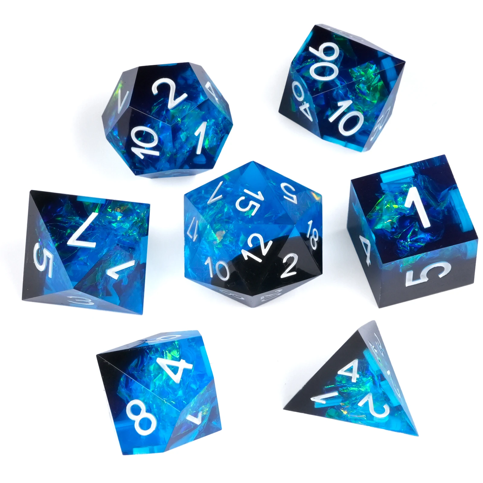

7Pcs Coulorful Multi Sides Polyhedral Dice Set Resin Dices Table Games Accessory For D&d DND Party Supply Hot D6 D8 D10 D12 D20