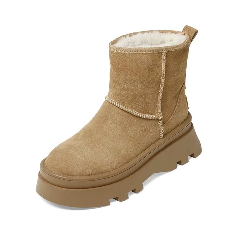 Cow Suede Women's Wool Snow Boots Ankle Boots New 2023 Winter Black Brown Round Toe Platform Slip On Flat With
Cow Suede Women's Wool Snow Boots Ankle Boots New 2023 Winter Black Brown Round Toe Platform Slip On Flat With