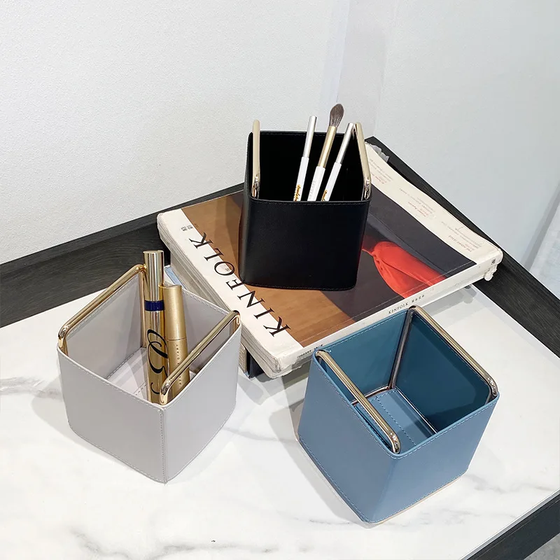 Nordic PU Storage Box Desktop Remote Control Makeup Brush Storage Pen Holder Creative Portable Office Organizer Storage Box
Nordic PU Storage Box Desktop Remote Control Makeup Brush Storage Pen Holder Creative Portable Office Organizer Storage Box