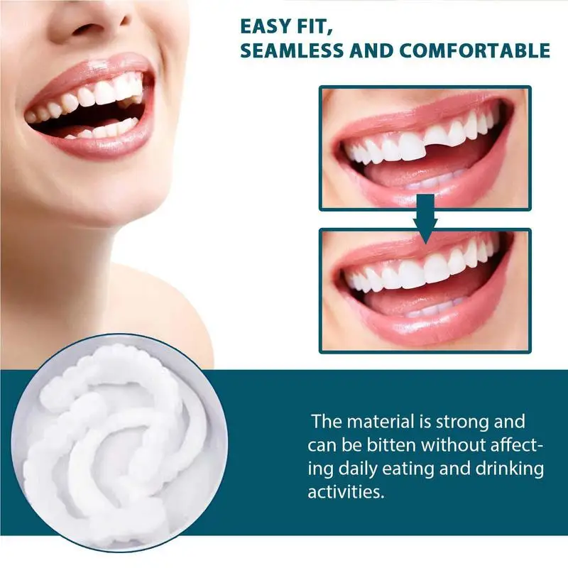 Transparent Fake Teeth Creative Snap Whiten Gap Perfect Fit False Teeth Upper Beauty Cosmetic Teeth Confidence Smile 50g
Transparent Fake Teeth Creative Snap Whiten Gap Perfect Fit False Teeth Upper Beauty Cosmetic Teeth Confidence Smile 50g