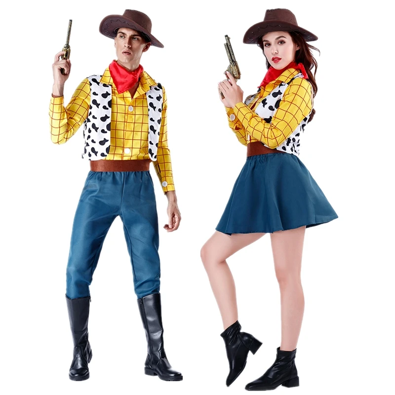 

Toy Story Cosplay Costume Adult Men and women Sheriff Woody Pride Cowboy Outfit Halloween Carnival Party Stage Costume Full Set
