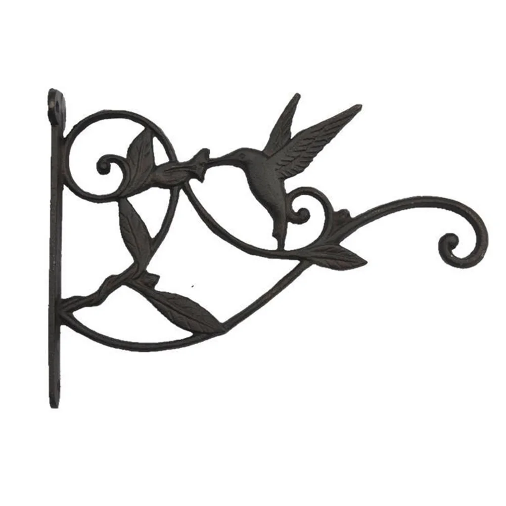 

Garden Home Use Decorative Hanging Basket Hanger For Flower Pots Bracket Durable Cast Iron Wrought Wall Mounted Hook Outdoor