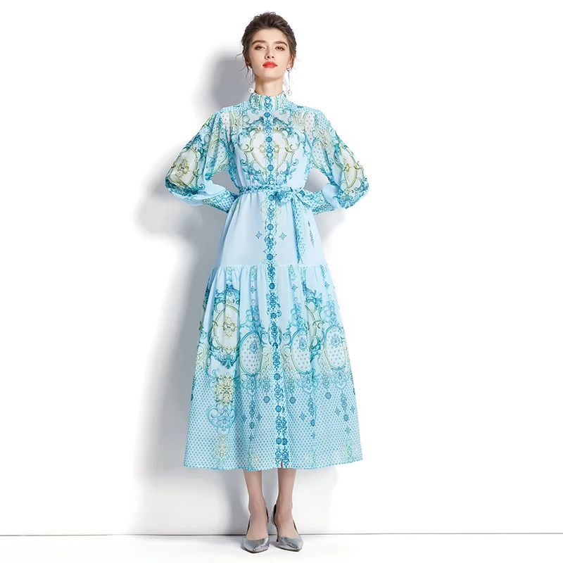2023 New Pattern Holiday Style Stand Collar Lantern Sleeve Wavy Edge Printed Dress Free Shipping
2023 New Pattern Holiday Style Stand Collar Lantern Sleeve Wavy Edge Printed Dress Free Shipping