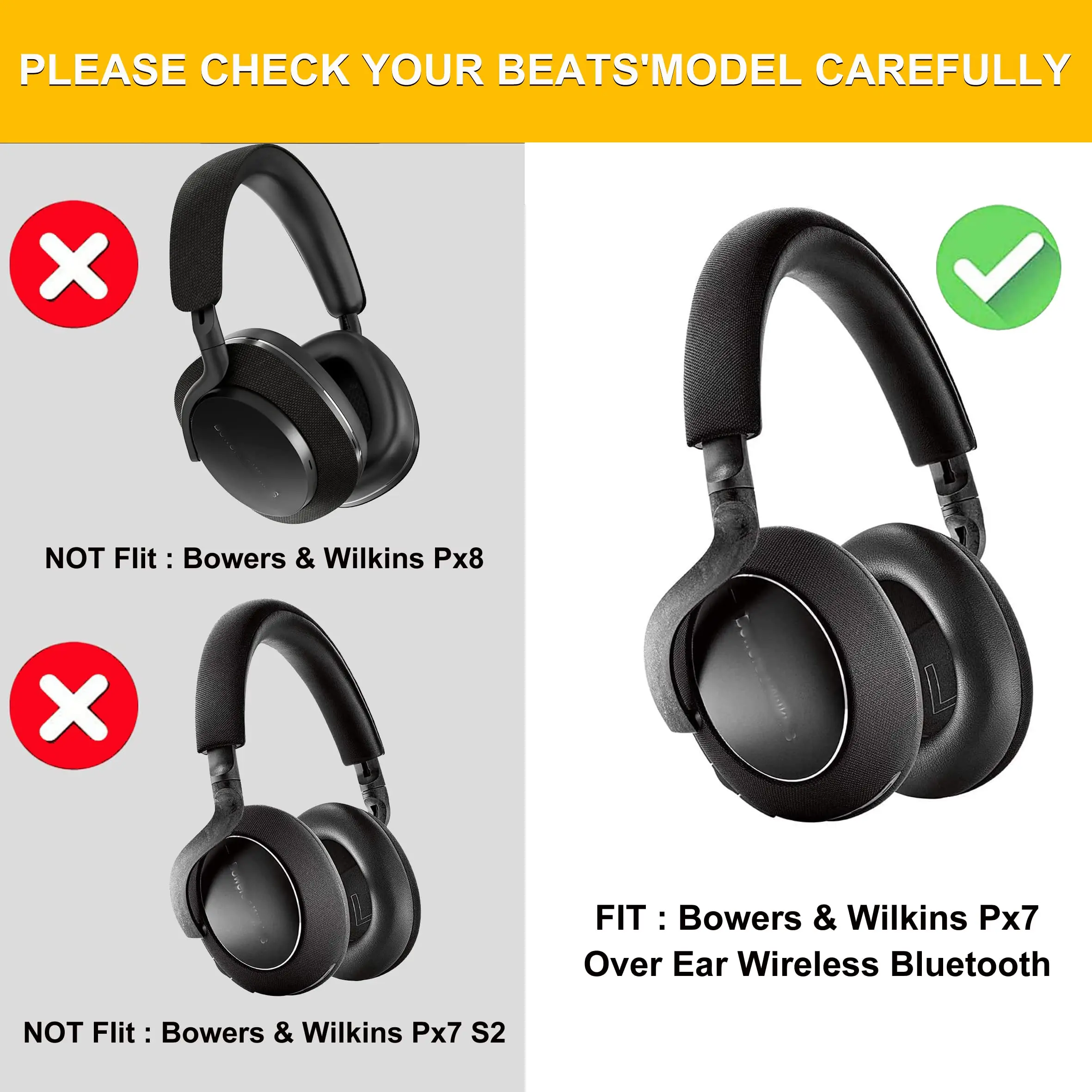 Replacement Ear Pads Ear Muffs Cushion for Bowers&Wilkins Px7 Headphones, Protein Leather Headset Covers Earplug Earbud Replacement Ear Pads Ear Muffs Cushion for Bowers&Wilkins Px7 Headphones, Protein Leather Headset Covers Earplug Earbud