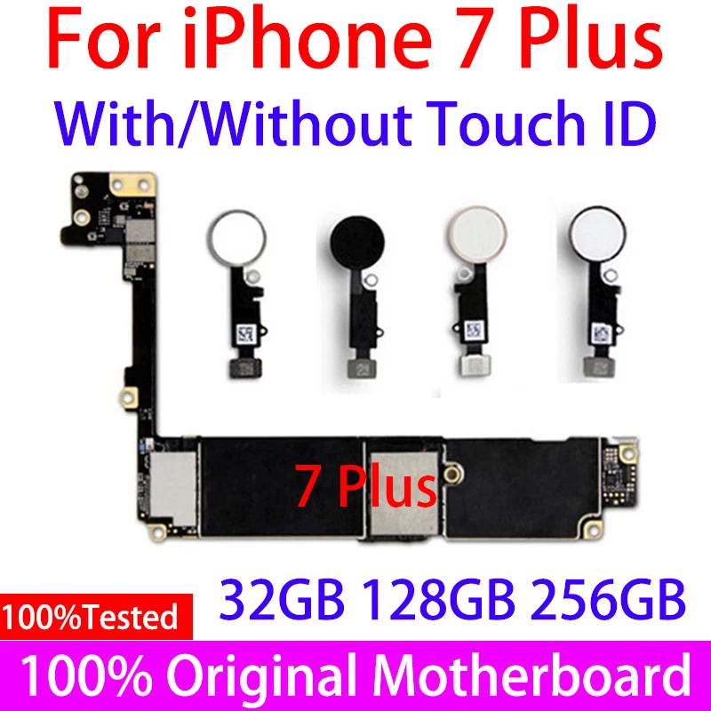 Оригинальная Заводская разблокированная материнская плата для iphone 7 Plus с Touch ID