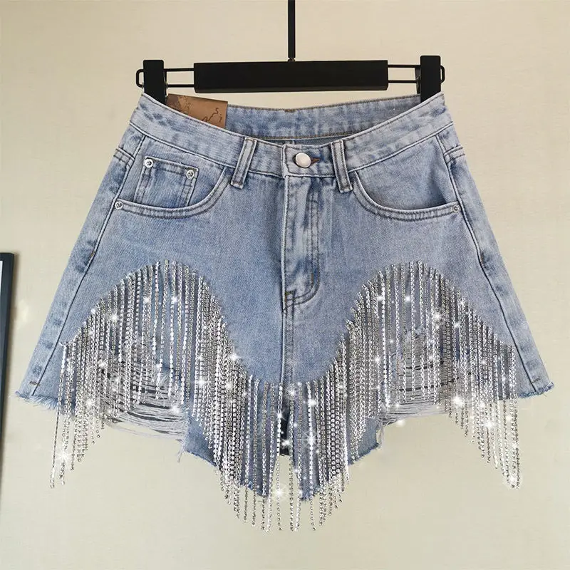 Short Femme High Waist Diamond Tassel Y2k Casual Bottoms For Ladies Denim Shorts Women Clothing Fashion Summer Ripped Jeans
Short Femme High Waist Diamond Tassel Y2k Casual Bottoms For Ladies Denim Shorts Women Clothing Fashion Summer Ripped Jeans