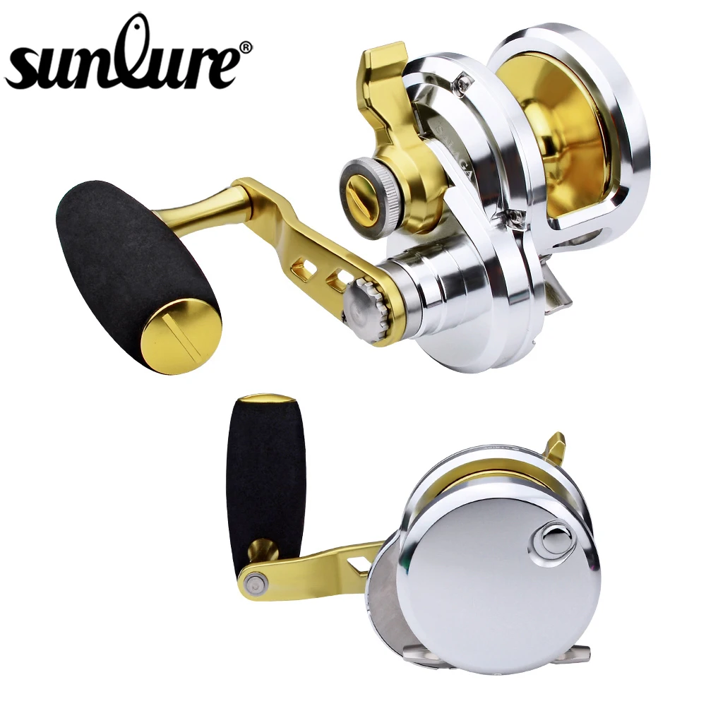 Sunlure 9+1BB Jigging Reels (Left/Right-Hand) Saltwater Trolling Reels 5.7:1 Aluminum Gold Color CNC Machined Fishing Wheel
Sunlure 9+1BB Jigging Reels (Left/Right-Hand) Saltwater Trolling Reels 5.7:1 Aluminum Gold Color CNC Machined Fishing Wheel