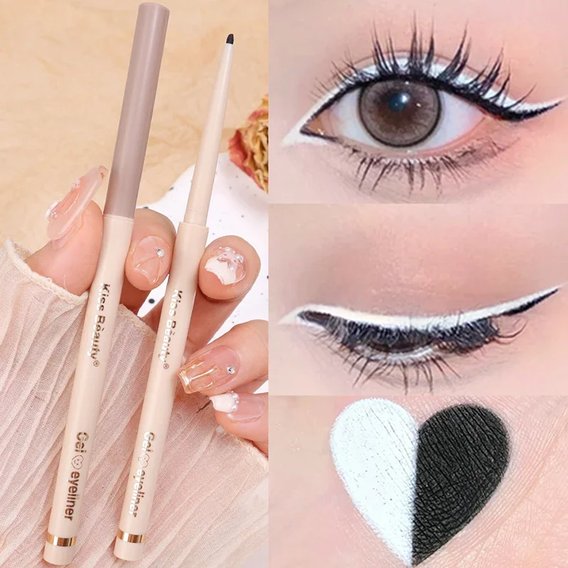 

Black White Eyeliner Gel Pencil Long Lasting Matte Smooth Not Blooming Eye Liner Lying Silkworm Pen Women Eyes Makeup Cosmetics