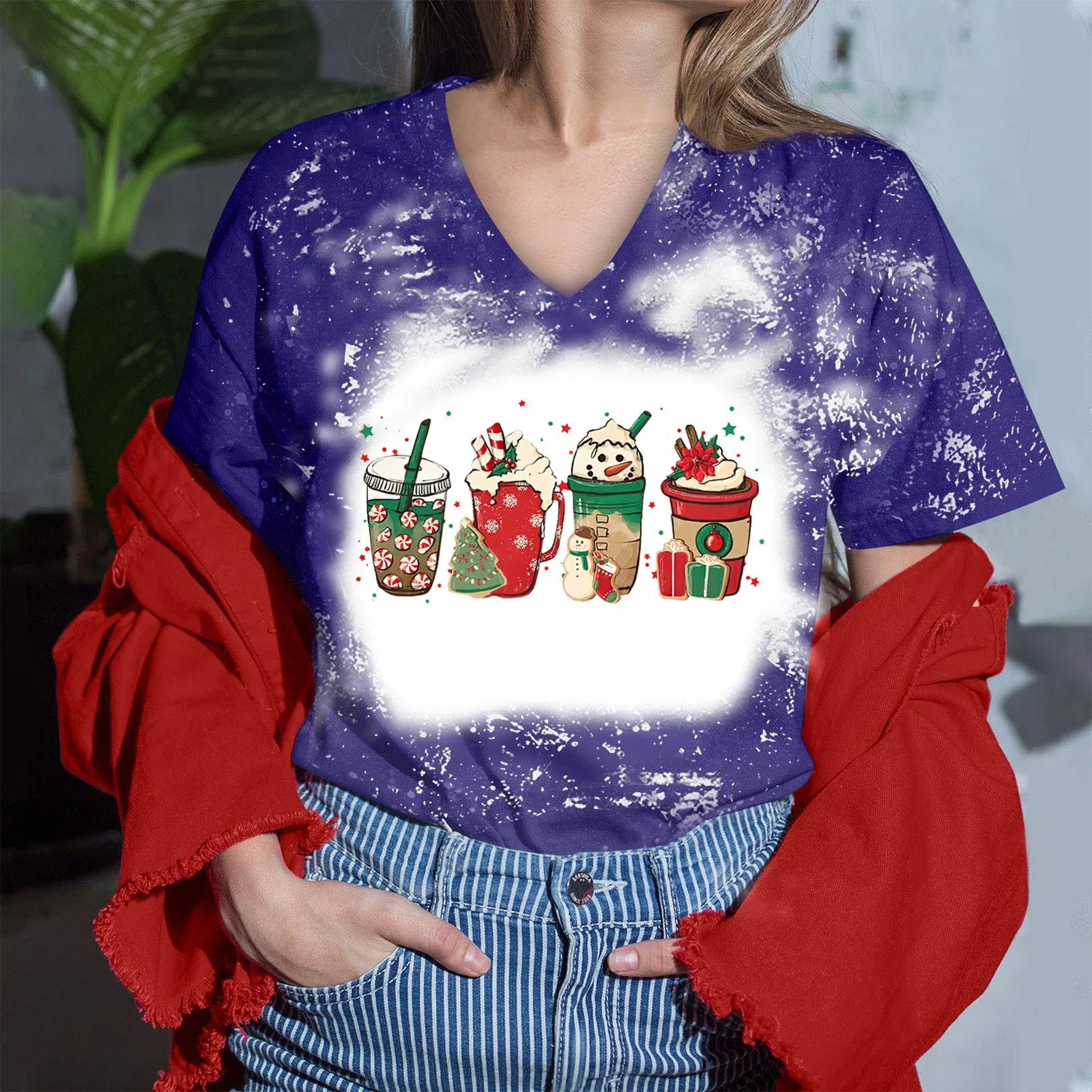 Ugly Vantage Womens T Shirts Christmas Tie Dyeing Print Short Sleeve Pullovers Cute Snowman Ice Cream Print Tshirts Female 
Ugly Vantage Womens T Shirts Christmas Tie Dyeing Print Short Sleeve Pullovers Cute Snowman Ice Cream Print Tshirts Female