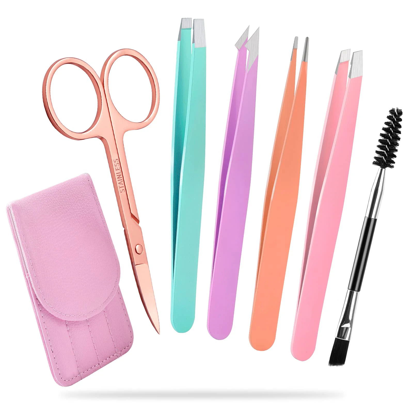 6 Pack Tweezers Set Professional Stainless Steel Curved Scissors for Women and Men Precision Tweezers Eyebrows for ngrown Hair
6 Pack Tweezers Set Professional Stainless Steel Curved Scissors for Women and Men Precision Tweezers Eyebrows for ngrown Hair