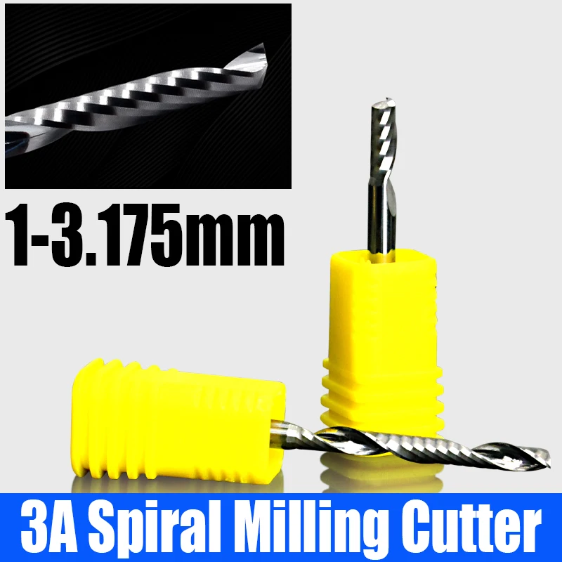 1PCS 1-3.175mm 3A Spiral Milling Cutter Tungsten Steel Single Blade Milling Cutter For PVC/Acrylic Board/CNC Engraving Machine
1PCS 1-3.175mm 3A Spiral Milling Cutter Tungsten Steel Single Blade Milling Cutter For PVC/Acrylic Board/CNC Engraving Machine