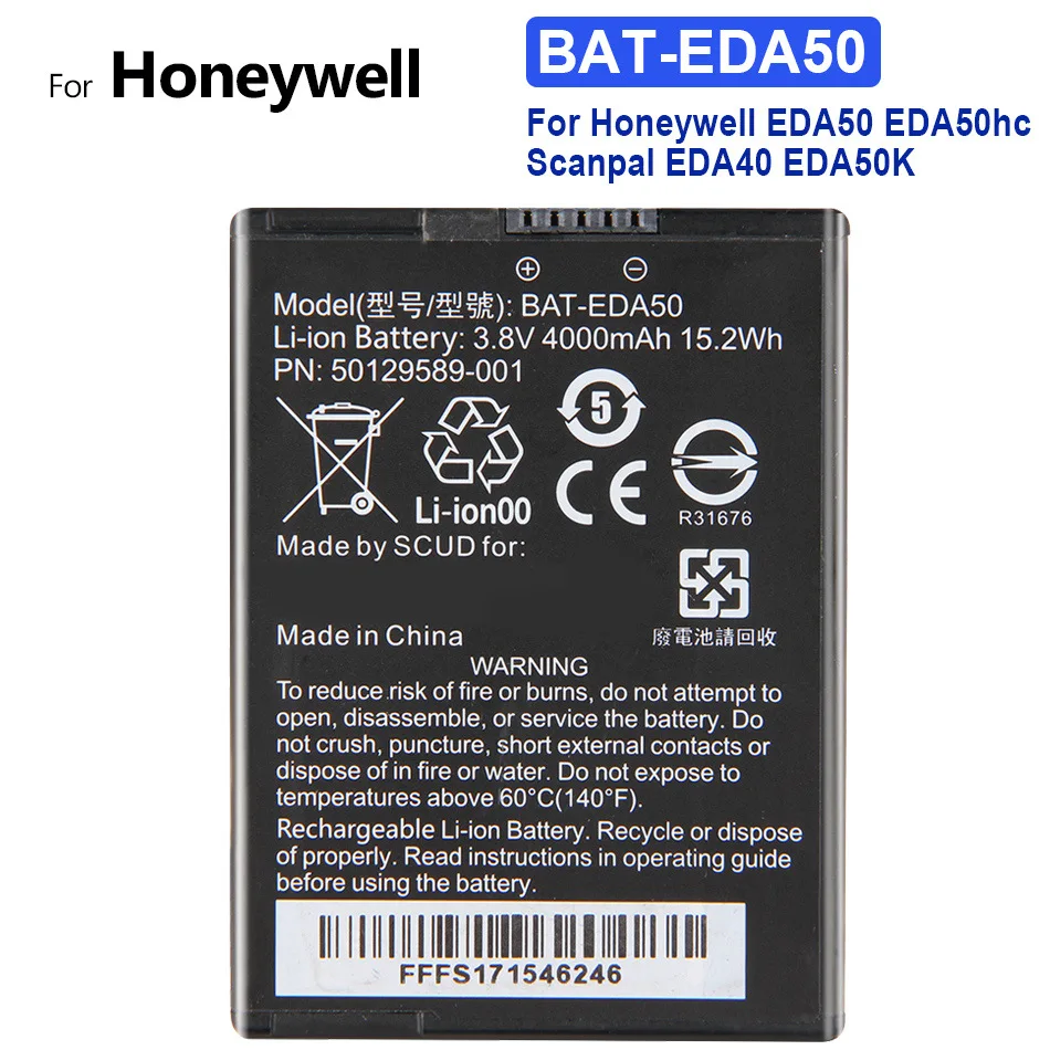 Mobile Phone Battery BAT-EDA50 4000mAh For Honeywell EDA50 EDA50hc Scanpal EDA40 EDA50K
Mobile Phone Battery BAT-EDA50 4000mAh For Honeywell EDA50 EDA50hc Scanpal EDA40 EDA50K