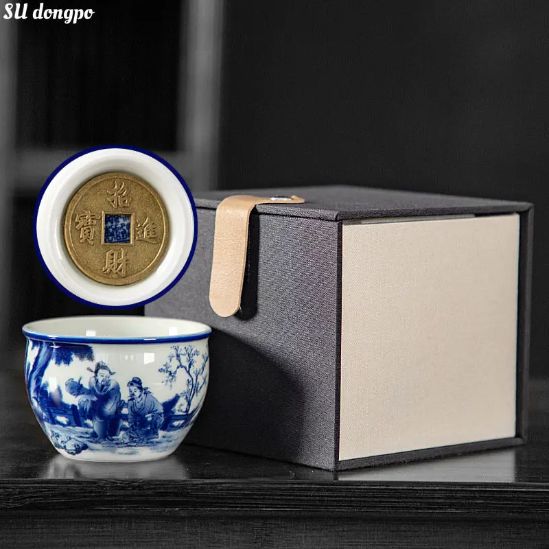 Blue and White Porcelain Jubao Cup Ceramic Master Cup Gift Tea Set Light Luxury Chinese Hand-painted Tea Bowl Souvenir Gifts
Blue and White Porcelain Jubao Cup Ceramic Master Cup Gift Tea Set Light Luxury Chinese Hand-painted Tea Bowl Souvenir Gifts