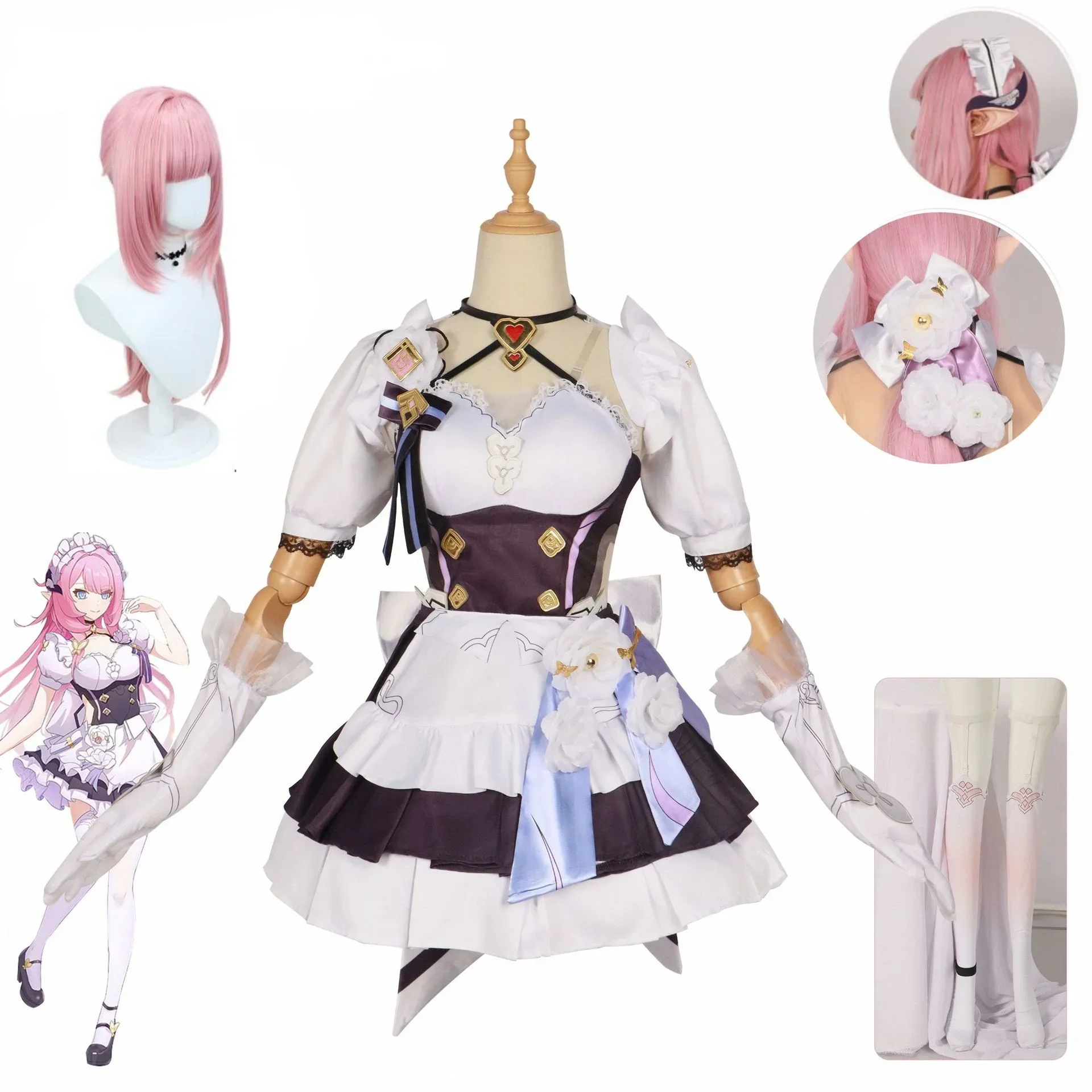Game Honkai Star Rail Elysia Cosplay Maid Costume Wig Woman Cute Lolita Dress Accessory Suit Halloween Anime Party Clothes
Game Honkai Star Rail Elysia Cosplay Maid Costume Wig Woman Cute Lolita Dress Accessory Suit Halloween Anime Party Clothes