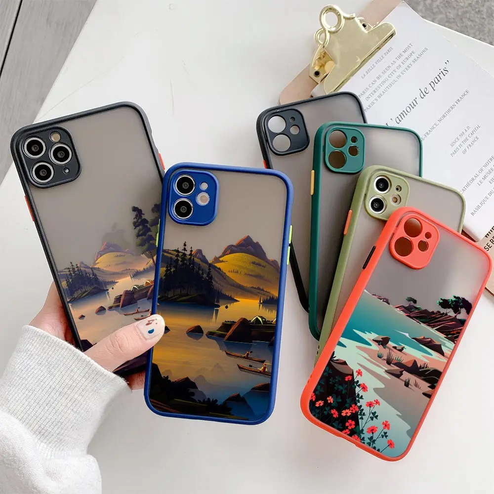 Matte Coque For iPhone 15 Pro Max Case For iPhone 11 12 13 14 Pro Max Mini 8 7 Plus Case Cover Art Hand Painted Mountain Scenery
Matte Coque For iPhone 15 Pro Max Case For iPhone 11 12 13 14 Pro Max Mini 8 7 Plus Case Cover Art Hand Painted Mountain Scenery