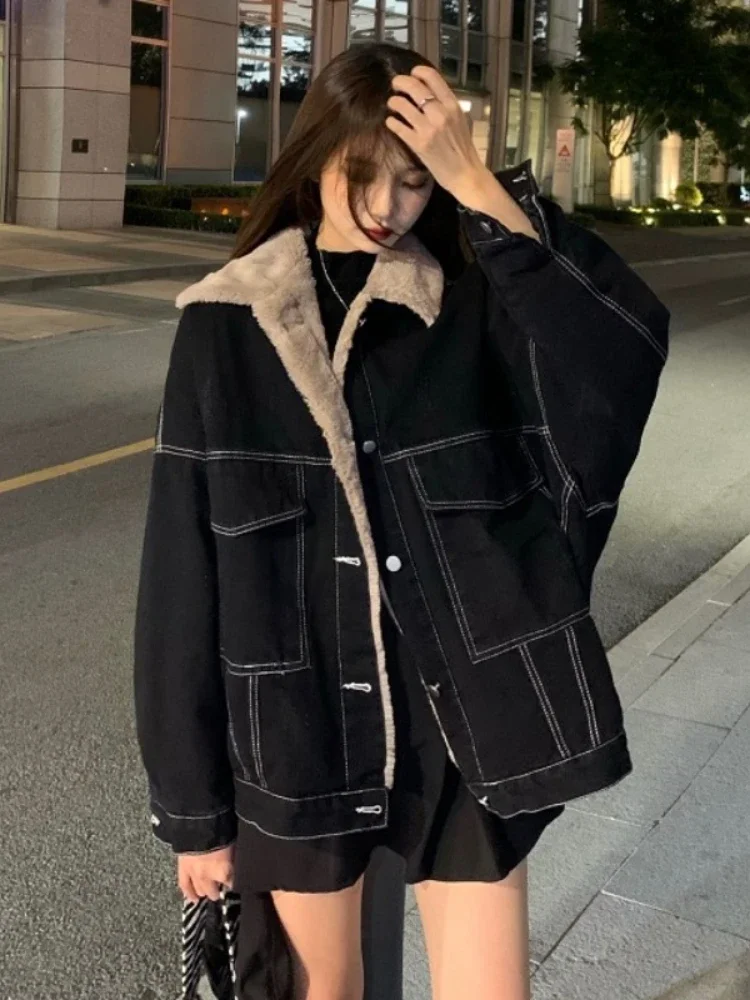 New Korean Fashion Winter Women Coat Warm 2023 Lapel Denim Thick Jacket Casual Work Clothes Cotton Padded Jackets for Women Tops
New Korean Fashion Winter Women Coat Warm 2023 Lapel Denim Thick Jacket Casual Work Clothes Cotton Padded Jackets for Women Tops