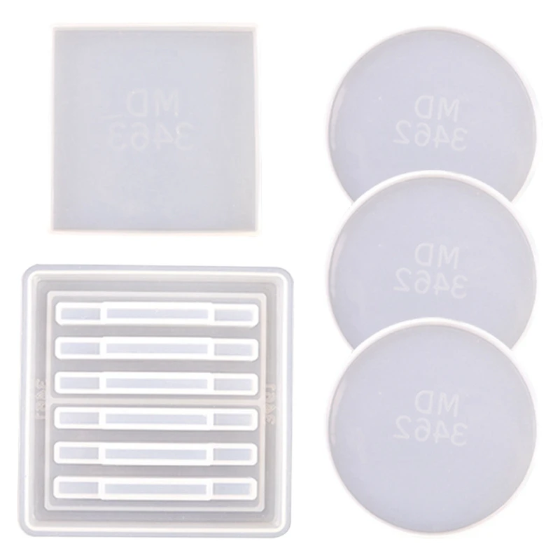 

Coaster Resin Moulds, 7Pcs Silicone Coaster Storage Box Mould, Epoxy Resin Moulds For Resin, Cups Mats, Home Decoration