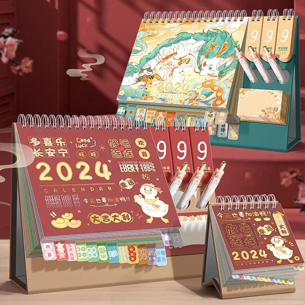 

2024 Desk Calendar Students Month Table Decor Portable Delicate Office Daily Use