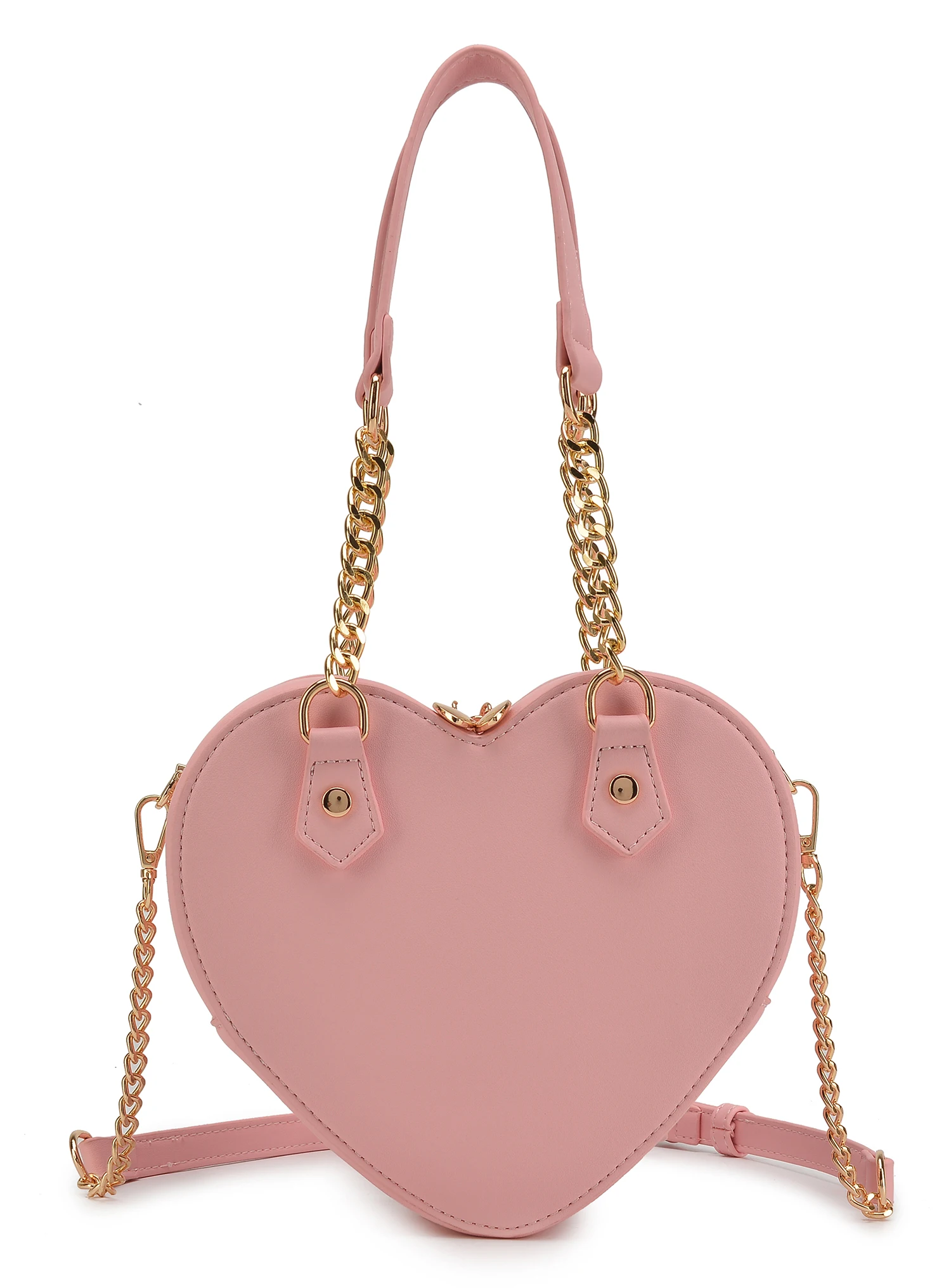 

Heart Shape Satchel Crossbody Purse for women Zip Around Shoulder Bag Solid color handbag for girl