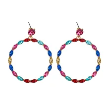 New Personality Net Red Circle Hollow Inlaid With Color Rhinestones Super Flash Women's Earrings Exaggerated Earrings Jewelry
New Personality Net Red Circle Hollow Inlaid With Color Rhinestones Super Flash Women's Earrings Exaggerated Earrings Jewelry