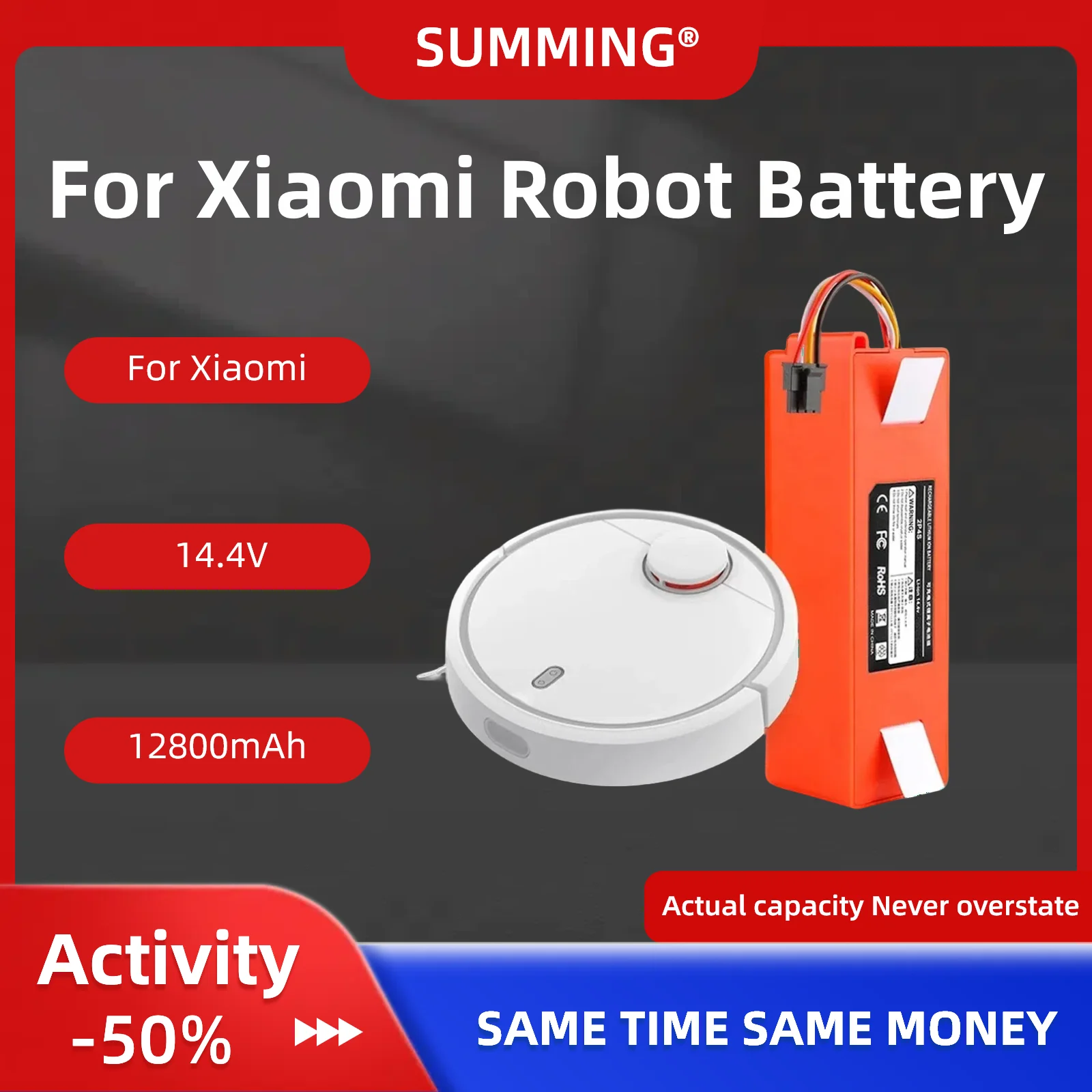 

New14.4V BRR-2P4S-5200S Robotic Vacuum CleanerReplacement Battery For Xiaomi Roborock S55 S60 S65 S50 S51 S5 1S 1ST MAX S6 Parts