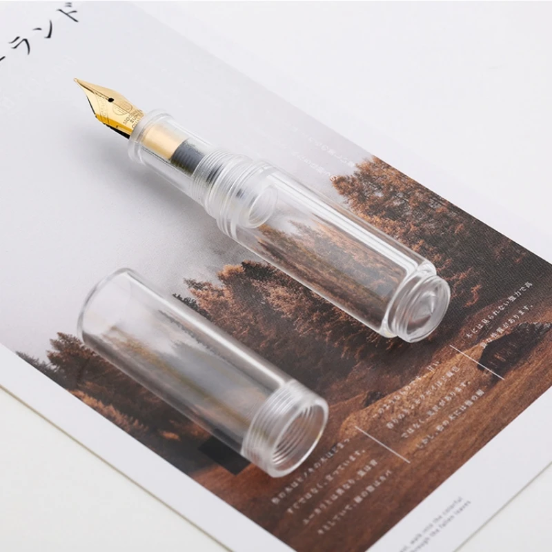 

Majohn Wancai Transparent Mini Fountain Pen Iridium Fine 0.5mm Nib Portable Palm Short Travel Resin Ink Pen Writing Gift