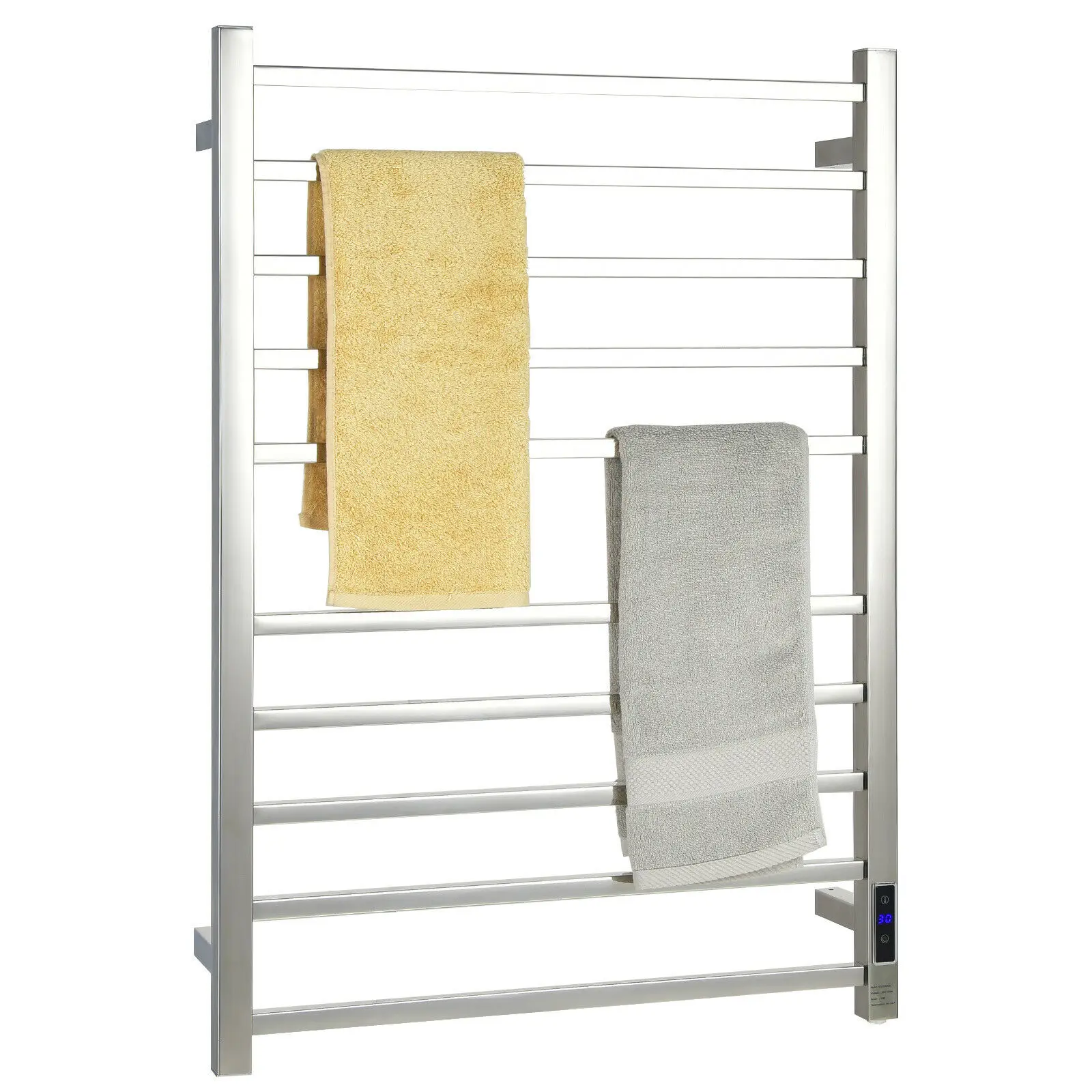 10 Bar Towel Warmer Wall Mounted Electric Heated Towel Rack w/ Built-in Timer ES10068US-SL
10 Bar Towel Warmer Wall Mounted Electric Heated Towel Rack w/ Built-in Timer ES10068US-SL