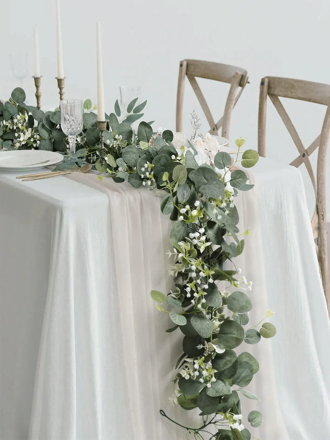 1pc Artificial Eucalyptus Leaves Greenery Garland Faux Plant Spring Vines with White Flowers Berries for Wedding Home Party Deco
1pc Artificial Eucalyptus Leaves Greenery Garland Faux Plant Spring Vines with White Flowers Berries for Wedding Home Party Deco