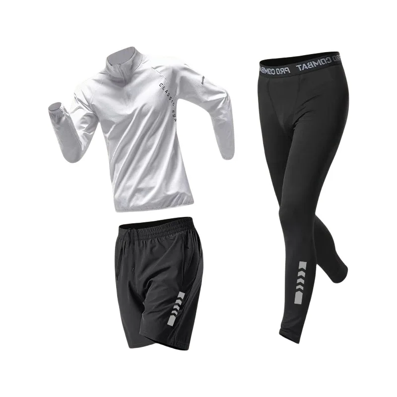 

Youth Men Quick Dry Sweatsuits 3pcs/1Set Breathable Jogging Fitness Tracksuits Cycling Training Casual Clothes Sweatshirts Pants