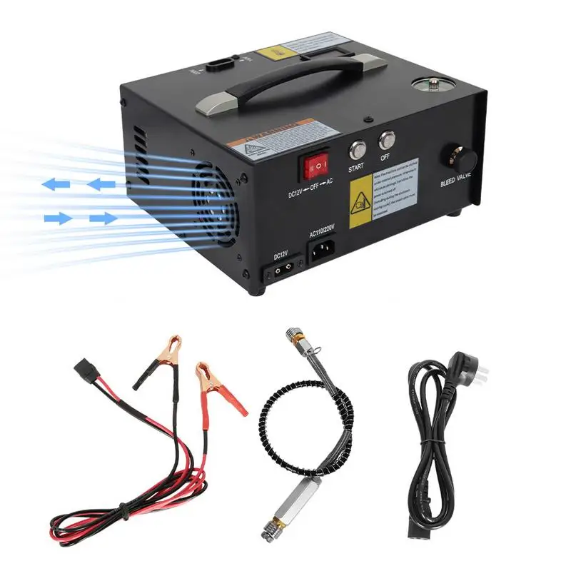 

4500Psi/30Mpa car PCP Air Compressor 320bars Automatic Tire air Pump 12V Electric Automatic Shut-off Tire Inflator With Adapter