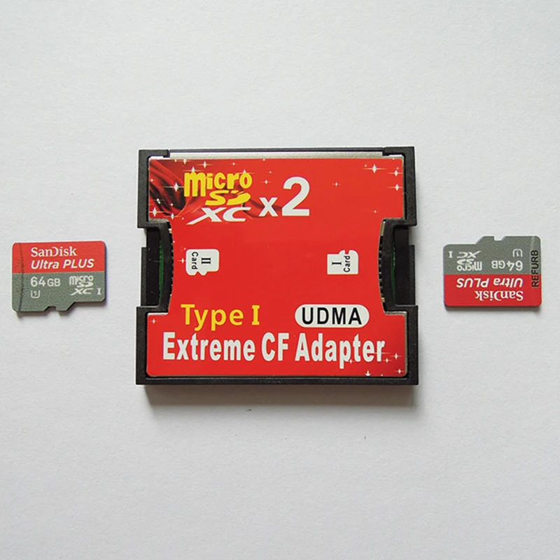 

Двойной адаптер для карт Micro SD TF-CF для MicroSD/HC к компактному устройству для чтения карт памяти типа I конвертер для аксессуаров камеры