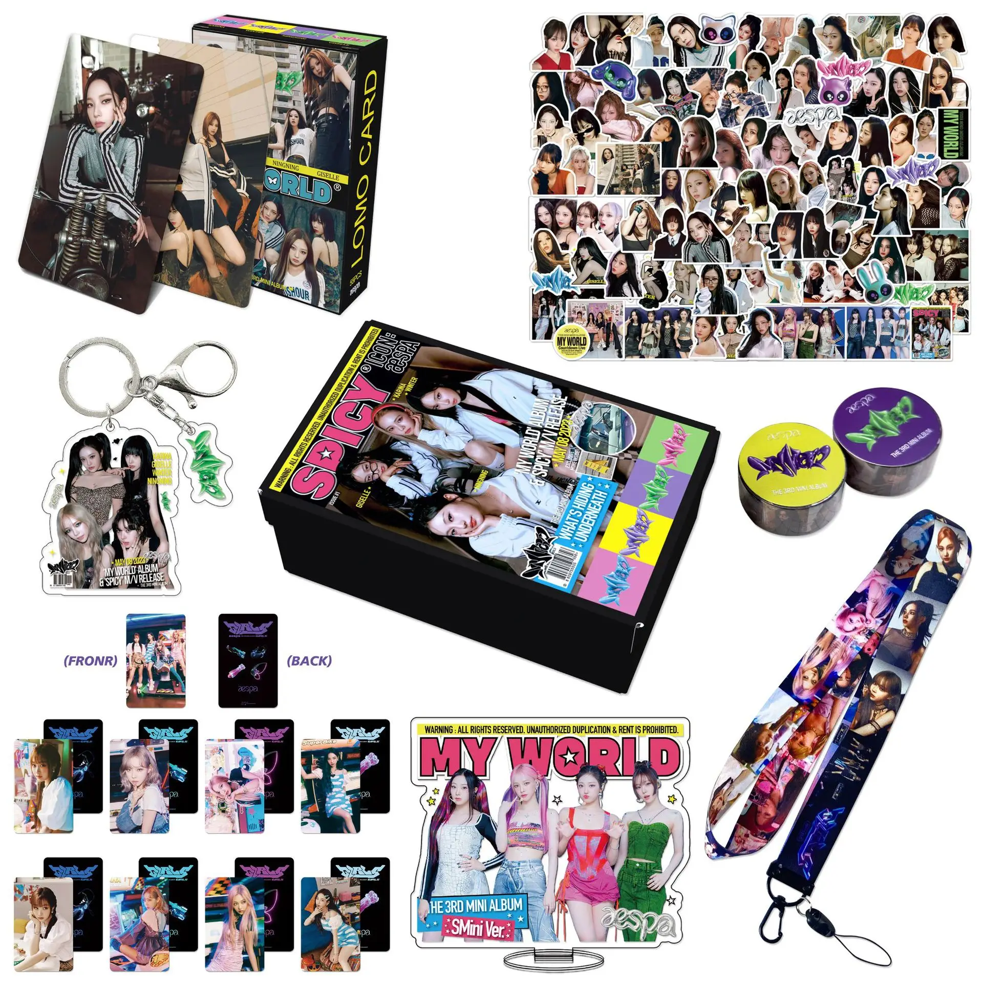 

Новый альбом Kpop Idol Girl Group AE, Подарочная коробка MY WORLD, набор Lomo Card, фотокарточка, NINGNING KARINA Жизель, зимние поклонники, фотоподарочная коробка