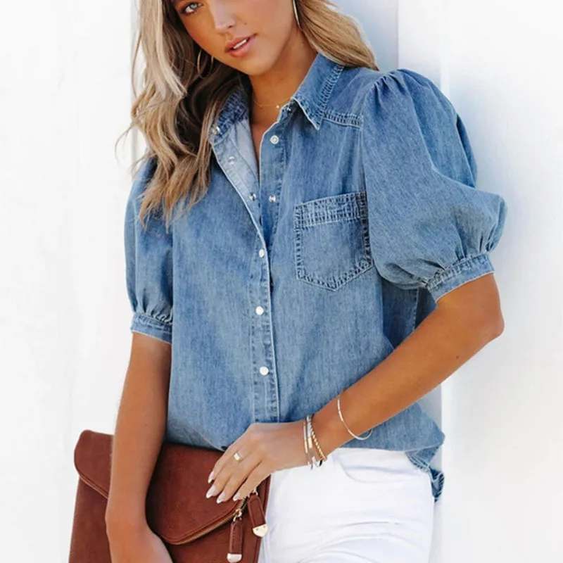 Solid Casual Loose Denim Shirts Women Spring Summer Vintage Women's Oversized Shirts and Blouses Fashion Youth Female Tops 2023
Solid Casual Loose Denim Shirts Women Spring Summer Vintage Women's Oversized Shirts and Blouses Fashion Youth Female Tops 2023
