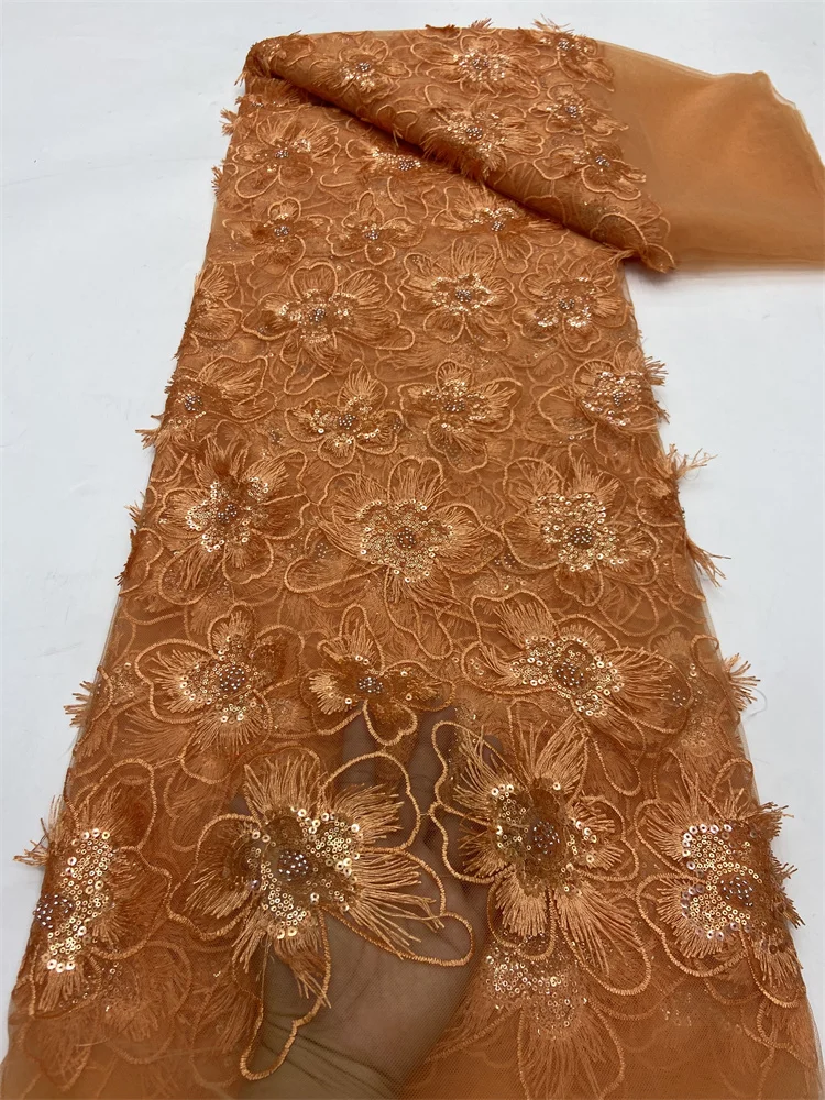 Orange High Quality Luxury Beaded Lace Fabric Crystal Embroidery Sequins Lace Fabric 5 Yards French Lace for Party Sewing
Orange High Quality Luxury Beaded Lace Fabric Crystal Embroidery Sequins Lace Fabric 5 Yards French Lace for Party Sewing