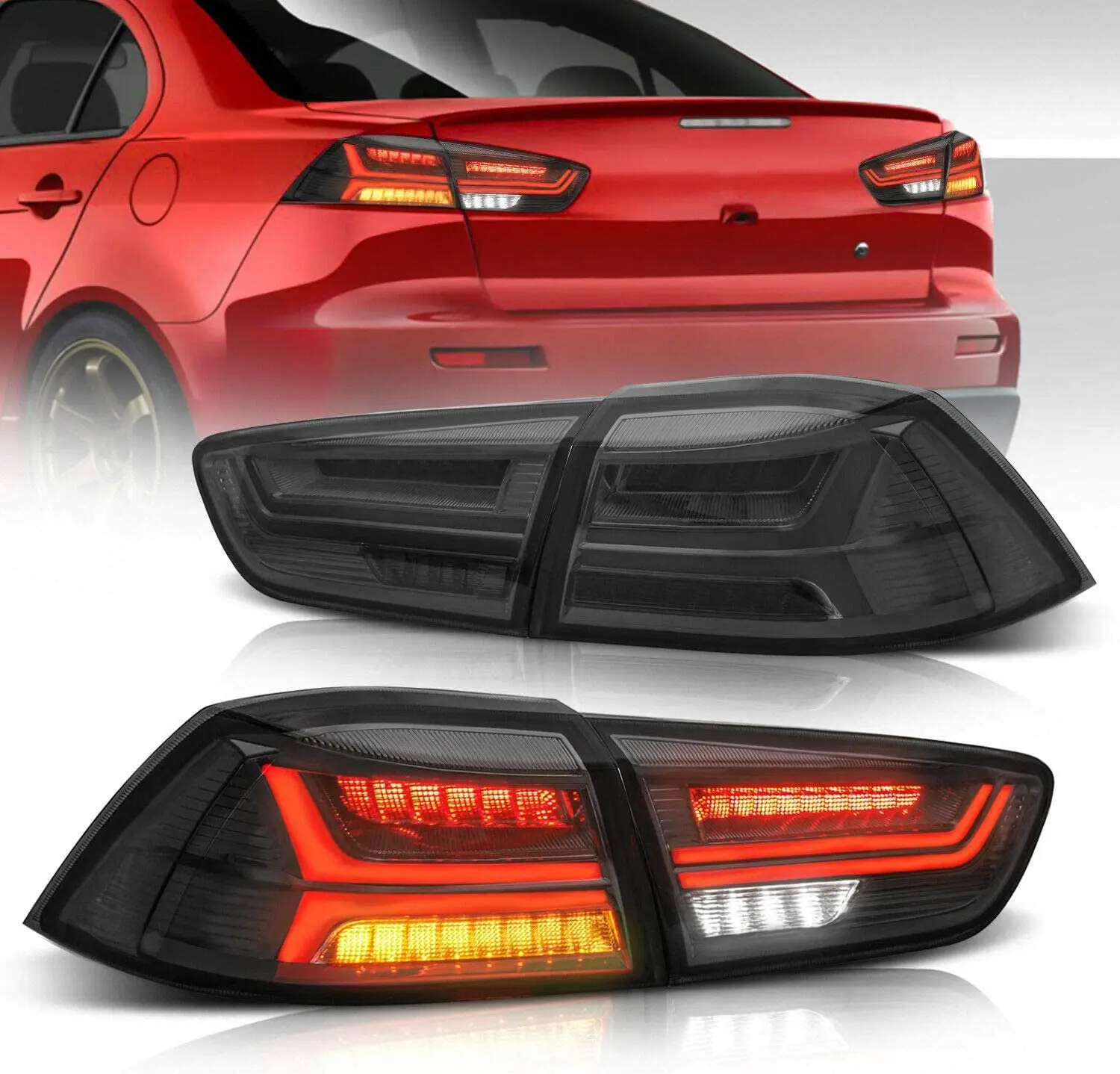 

LED Taillights Assembly for Mitsubishi Lancer Lancer EVO 2008-2020 Sequential Turning Signal Dynaic Animation Running light