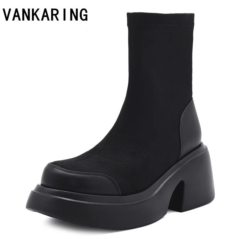Europe pop autumn winter elastic sock boots black shoes woman platform ankle boots women slim girls shoes woman botas mujer
Europe pop autumn winter elastic sock boots black shoes woman platform ankle boots women slim girls shoes woman botas mujer