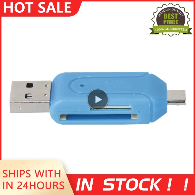 1pc Random Color 2 In 1 USB 2.0 OTG Memory Card Reader Adapter Universal Micro USB TF SD Card Reader For Phone Computer Laptop
1pc Random Color 2 In 1 USB 2.0 OTG Memory Card Reader Adapter Universal Micro USB TF SD Card Reader For Phone Computer Laptop