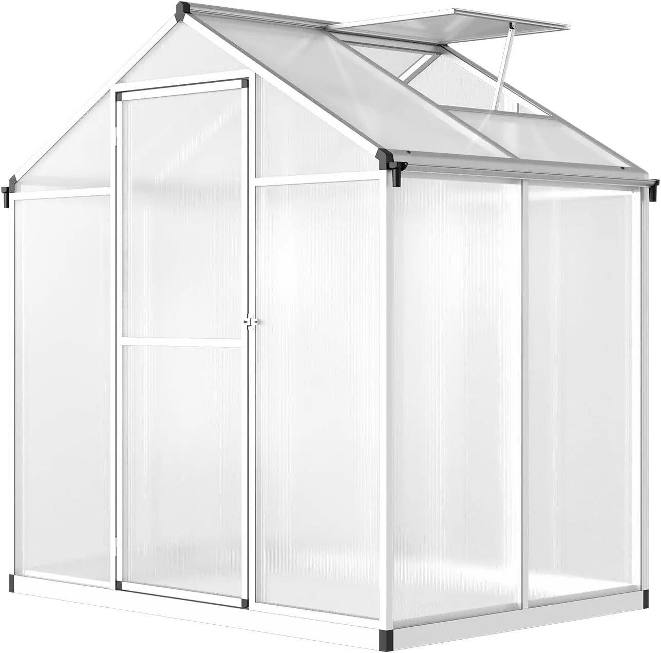 6x4 FT Greenhouse for Outdoors, Polycarbonate Greenhouse with Quick Setup Structure and Roof Vent, Aluminum Large Walk-in Greenh
6x4 FT Greenhouse for Outdoors, Polycarbonate Greenhouse with Quick Setup Structure and Roof Vent, Aluminum Large Walk-in Greenh