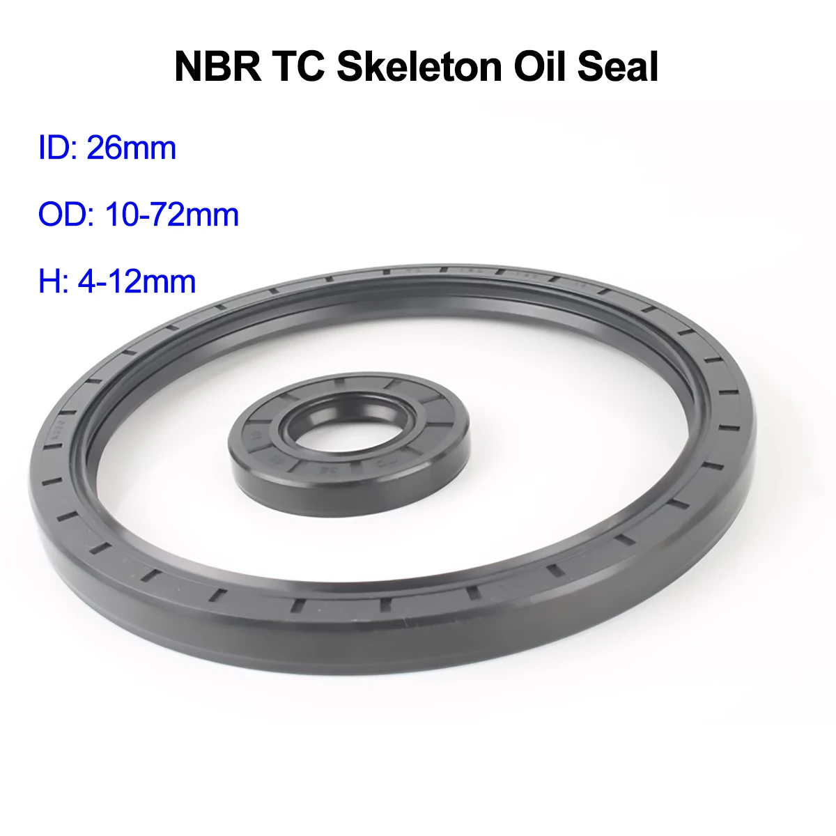 

5/10Pcs Black NBR TC/FB/TG4 Skeleton Oil Seal ID 26mm OD 10-72mm Thickness 4-12mm Nitrile Butadiene Rubber Gasket Sealing Rings