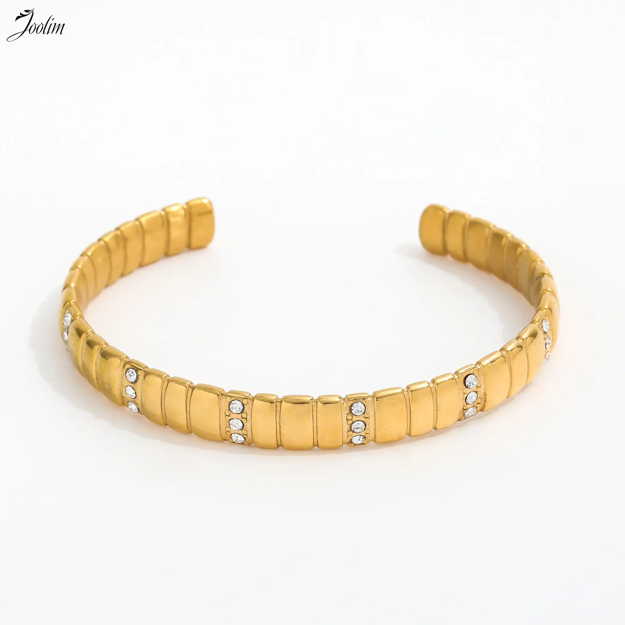 Joolim Jewelry High End Pvd Wholesale Fashion Simple Zircon Rectangular Block Splicing Cuff Stainless Steel Bracelet for Women
Joolim Jewelry High End Pvd Wholesale Fashion Simple Zircon Rectangular Block Splicing Cuff Stainless Steel Bracelet for Women