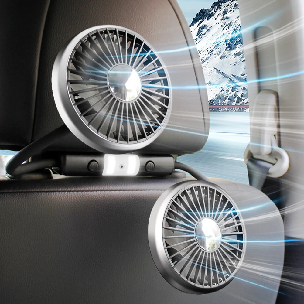 3-speed Car Seat Back Cooling Fan USB Charge Dual Head Fan 360 Degree Rotation Neck Cooler Summer Car Fan With LED Lighting
3-speed Car Seat Back Cooling Fan USB Charge Dual Head Fan 360 Degree Rotation Neck Cooler Summer Car Fan With LED Lighting