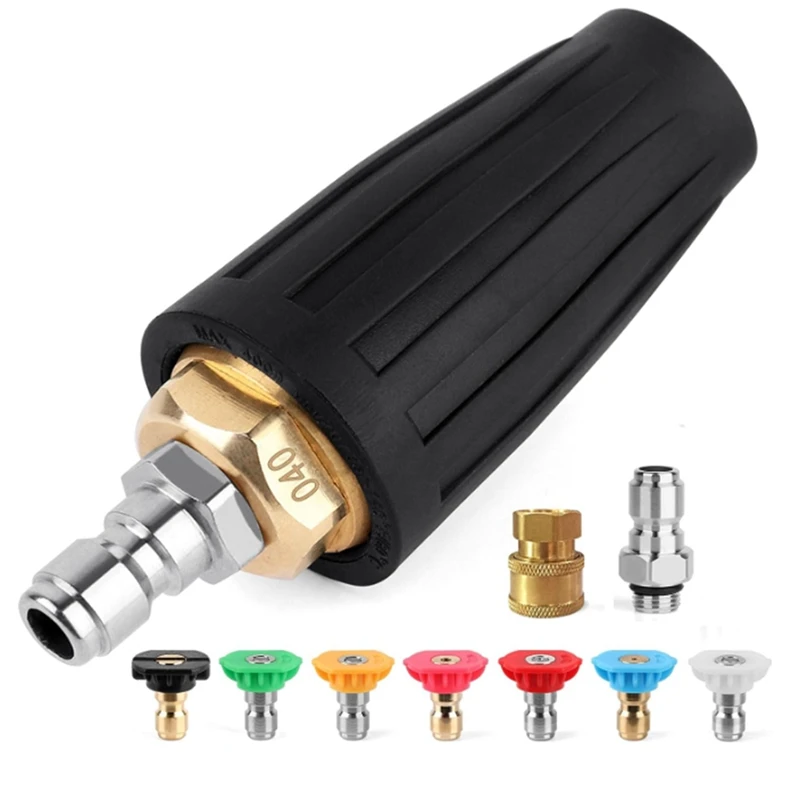 Pressure Washer Turbo Nozzle, Rotating Pressure Washer Nozzles , With 1/4In+3/8In Quick Connect
Pressure Washer Turbo Nozzle, Rotating Pressure Washer Nozzles , With 1/4In+3/8In Quick Connect